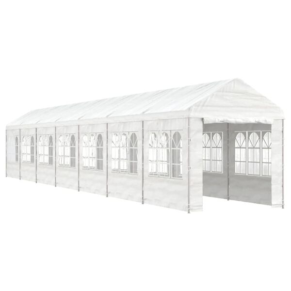 vidaXL Κιόσκι με Τέντα Λευκό 15,61 x 2,28 x 2,69 μ. από Πολυαιθυλένιο