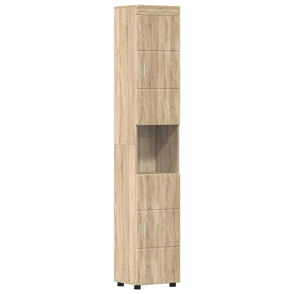 vidaXL Ντουλάπι Μπάνιου με αποθήκευση Sonoma Δρυς 37 x 31.5 x 203 εκ