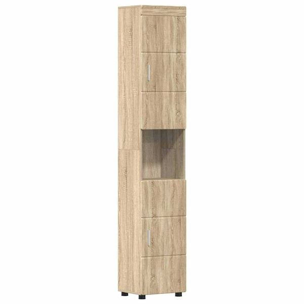 vidaXL Ντουλάπι Μπάνιου με αποθήκευση Sonoma Δρυς 37 x 31.5 x 203 εκ