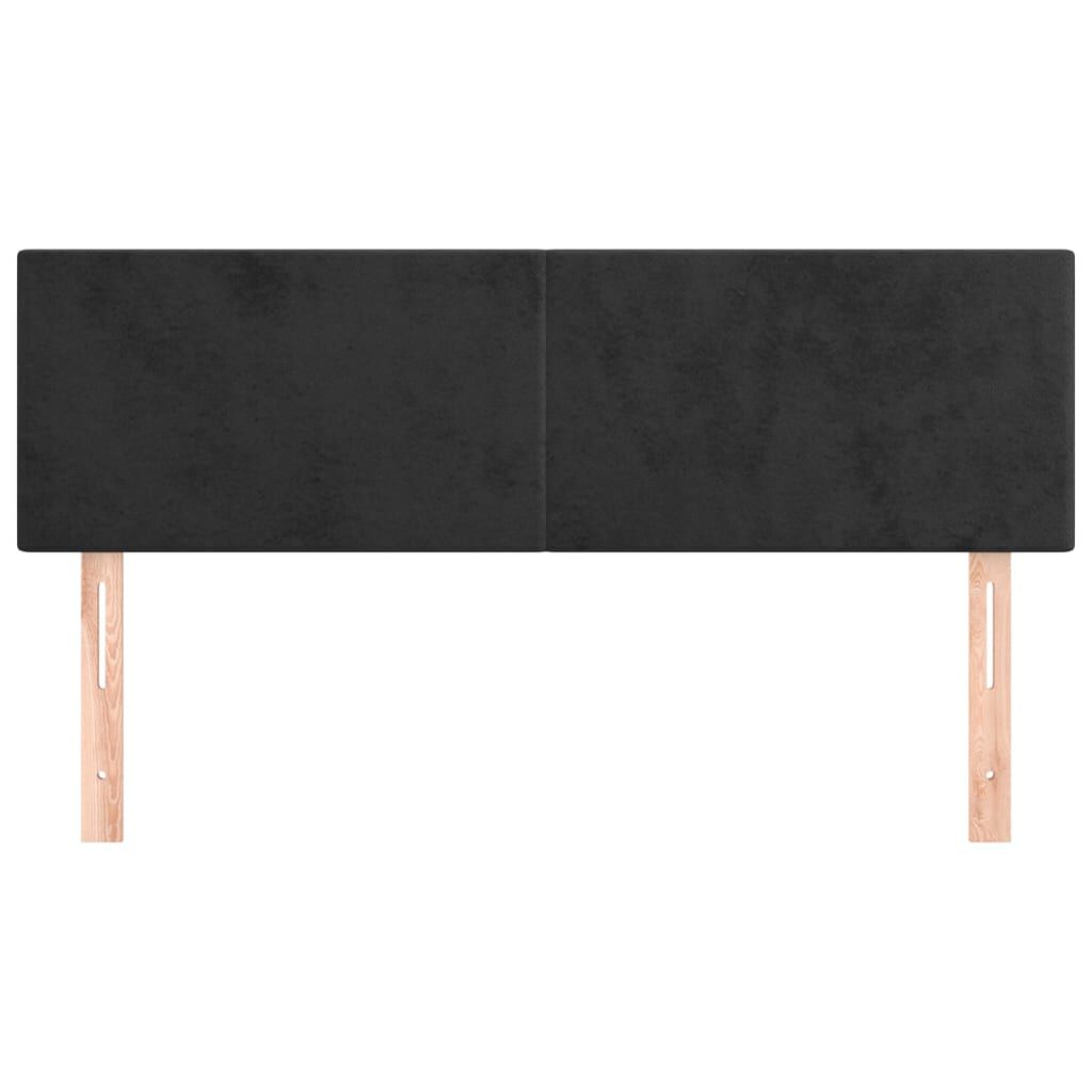 vidaXL Κεφαλάρια Κρεβατιού 2 τεμ. Μαύρα 72x5x78/88 εκ. Βελούδινα