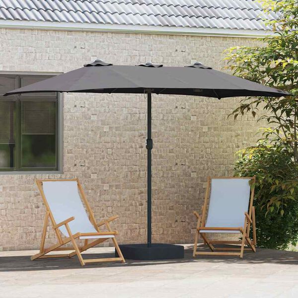 vidaXL Ομπρέλα Κήπου Ανθρακί 385 x 209 x 244 εκατοστά ύφασμα