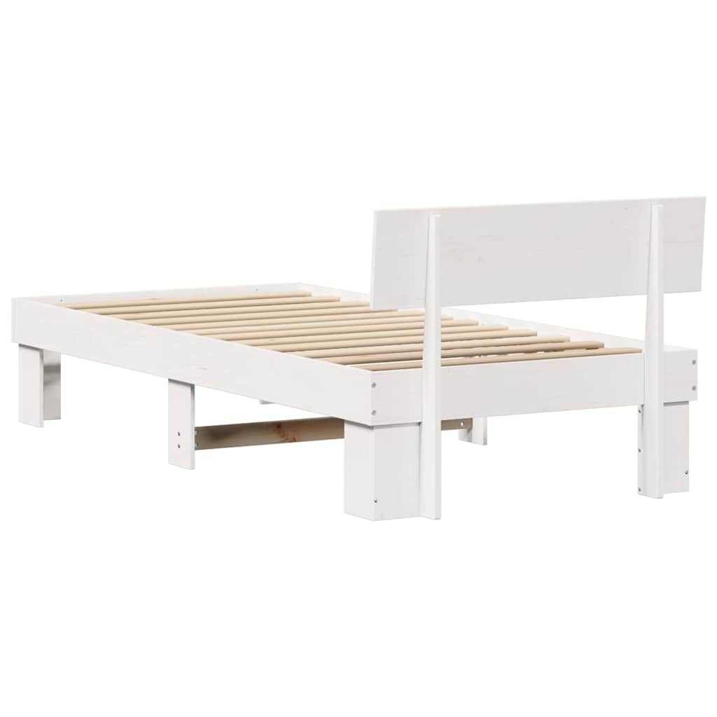 vidaXL Σκελετός Κρεβατιού Λευκό 80 x 200 cm Μασίφ ξύλο πεύκου