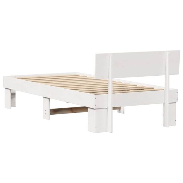vidaXL Σκελετός Κρεβατιού Λευκό 80 x 200 cm Μασίφ ξύλο πεύκου