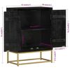 vidaXL Ντουλάπι με 2 Πόρτες Μαύρο/Χρυσό 55x30x75 εκ. Μασίφ Ξύλο Μάνγκο