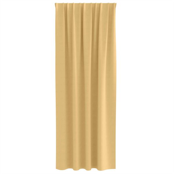 vidaXL Κουρτίνες με κουρτίνες 2 pcs Μπεζ 225 x 140 εκ. Πολυεστέρας