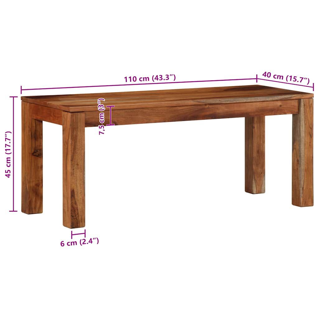 vidaXL Πάγκος 110 cm Μασίφ Ξύλο Ακακία