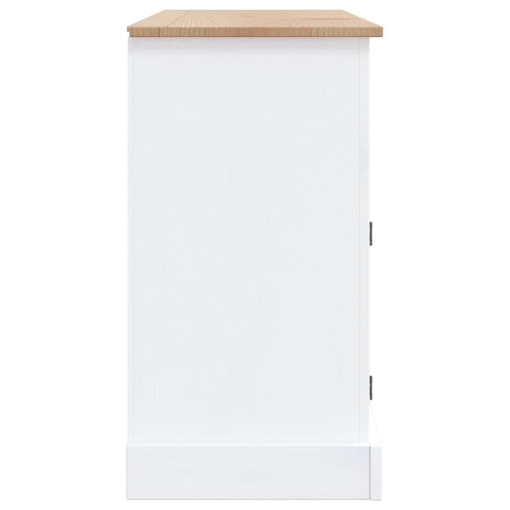 vidaXL Μπουφές Μεξικ. Στιλ Corona Λευκό 132x43x78 εκ. Ξύλο Πεύκου