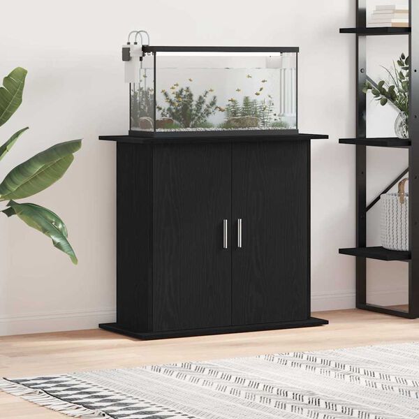 vidaXL Βάση Ενυδρείου Μαύρη Δρυς 81x36x73 εκ. από Τεχνητό Ξύλο