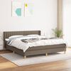 vidaXL &Kappa;&rho;&epsilon;&beta;ά&tau;&iota; Boxspring &mu;&epsilon; &Sigma;&tau;&rho;ώ&mu;&alpha; Taupe 200x200 &epsilon;&kappa;. &Upsilon;&phi;&alpha;&sigma;&mu;ά&tau;&iota;&nu;&omicron;