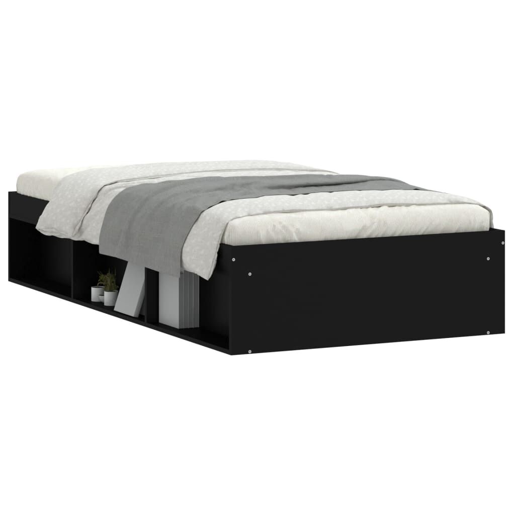 vidaXL Πλαίσιο Κρεβατιού Μαύρο 90x200 cm