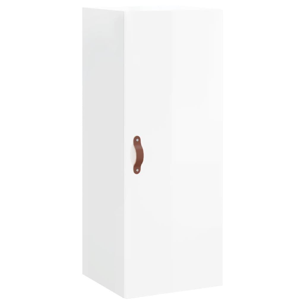 vidaXL Ντουλάπι Γυαλ. Λευκό 34,5 x 34 x 180 εκ. από Επεξεργασμένο Ξύλο