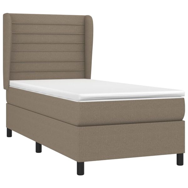 vidaXL &Kappa;&rho;&epsilon;&beta;ά&tau;&iota; Boxspring &mu;&epsilon; &Sigma;&tau;&rho;ώ&mu;&alpha; Taupe 90x200 &epsilon;&kappa;. &Upsilon;&phi;&alpha;&sigma;&mu;ά&tau;&iota;&nu;&omicron;