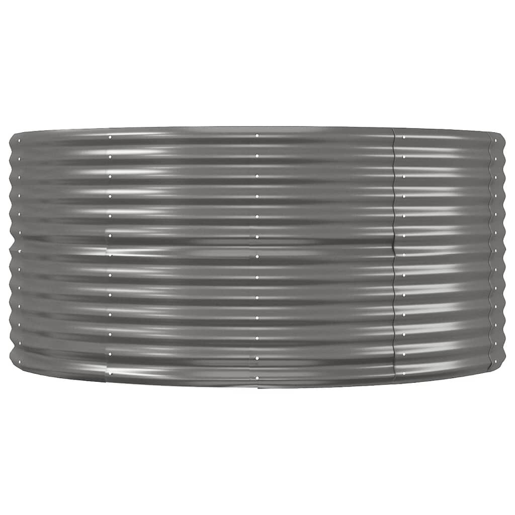 vidaXL Ζαρντινιέρα Γκρι 367x140x68 εκ. Ατσάλι με Ηλεκτρ. Βαφή Πούδρας
