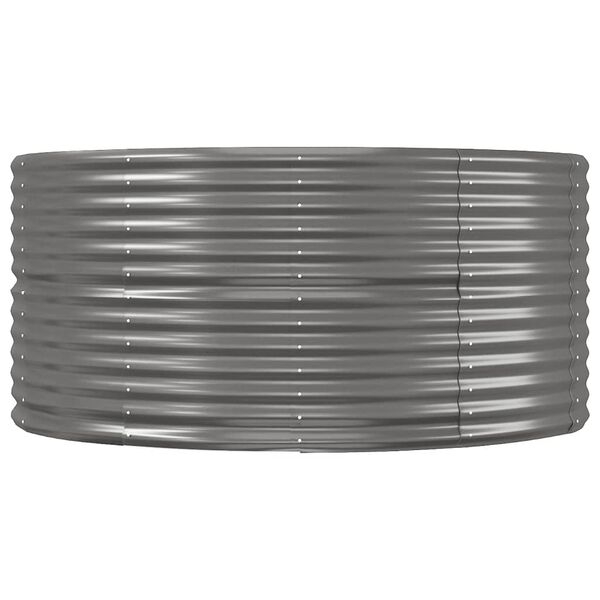 vidaXL Ζαρντινιέρα Γκρι 367x140x68 εκ. Ατσάλι με Ηλεκτρ. Βαφή Πούδρας