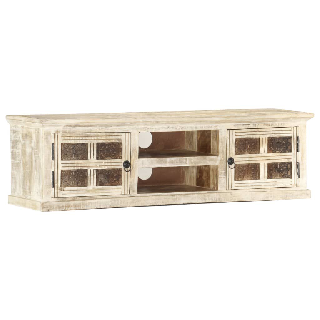 vidaXL Έπιπλο Τηλεόρασης 130 x 30 x 36 εκ. από Μασίφ Ξύλο Μάνγκο