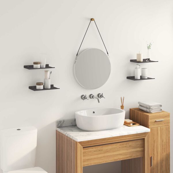 vidaXL &Pi;&lambda;&omega;&tau;ό &rho;ά&phi;&iota; &Epsilon;&pi;&iota;&tau;&omicron;ί&chi;&iota;&omicron; 4 pcs &Mu;&alpha;ύ&rho;&omicron; 30 x 18 x 2,5 &epsilon;&kappa; &Alpha;&tau;&sigma;ά&lambda;&iota;