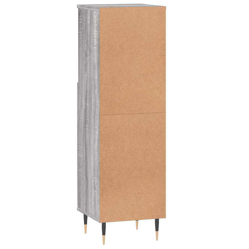 vidaXL Ντουλάπι Μπάνιου Γκρι Sonoma 30x30x100 εκ. Επεξεργασμένο Ξύλο