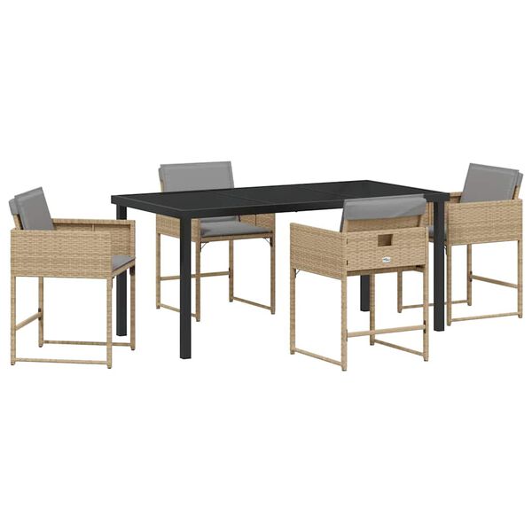 vidaXL &Sigma;έ&tau; &phi;&alpha;&gamma;&eta;&tau;&omicron;ύ &gamma;&iota;&alpha; &kappa;ή&pi;&omicron; 5 pcs &Mu;&pi;&epsilon;&zeta; &sigma;&upsilon;&nu;&theta;&epsilon;&tau;&iota;&kappa;ό &rho;&alpha;&tau;ά&nu;