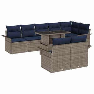 vidaXL &Sigma;&epsilon;&tau; &Kappa;&alpha;&nu;&alpha;&pi;έ &Kappa;ή&pi;&omicron;&upsilon; &mu;&epsilon; &mu;&alpha;&xi;&iota;&lambda;ά&rho;&iota; &mu;&epsilon; &mu;&alpha;&xi;&iota;&lambda;ά&rho;&iota; 9 pcs &Gamma;&kappa;&rho;&iota; &Pi;&omicron;&lambda;&upsilon; &Rho;&alpha;&tau;ά&nu;