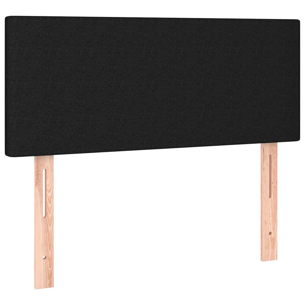 vidaXL Κρεβάτι Boxspring με Στρώμα Μαύρο 90x190 εκ.Υφασμάτινο