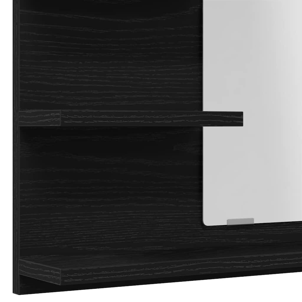 vidaXL Καθρέφτης Μπάνιου Μαύρη Δρυς 60 x 10,5 x 45 εκ. Μοριοσανίδα