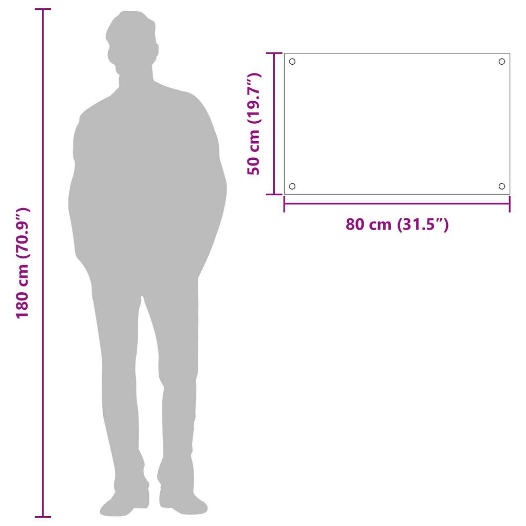 vidaXL Σκούρο Γκρι Πίνακας Κουζίνας 80x50x0.6 εκ Σκληρυμένο Γυαλί