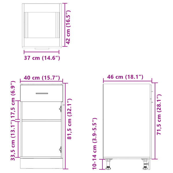 vidaXL Ντουλάπι με Συρτάρι Lyon Sonoma Δρυς 40x46x81,5 εκ. Επεξ. Ξύλο