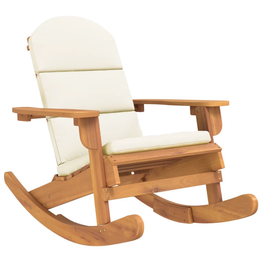 vidaXL Καρέκλα Κουνιστή Adirondack με Μαξιλάρια από Μασίφ Ξύλο Ακακίας