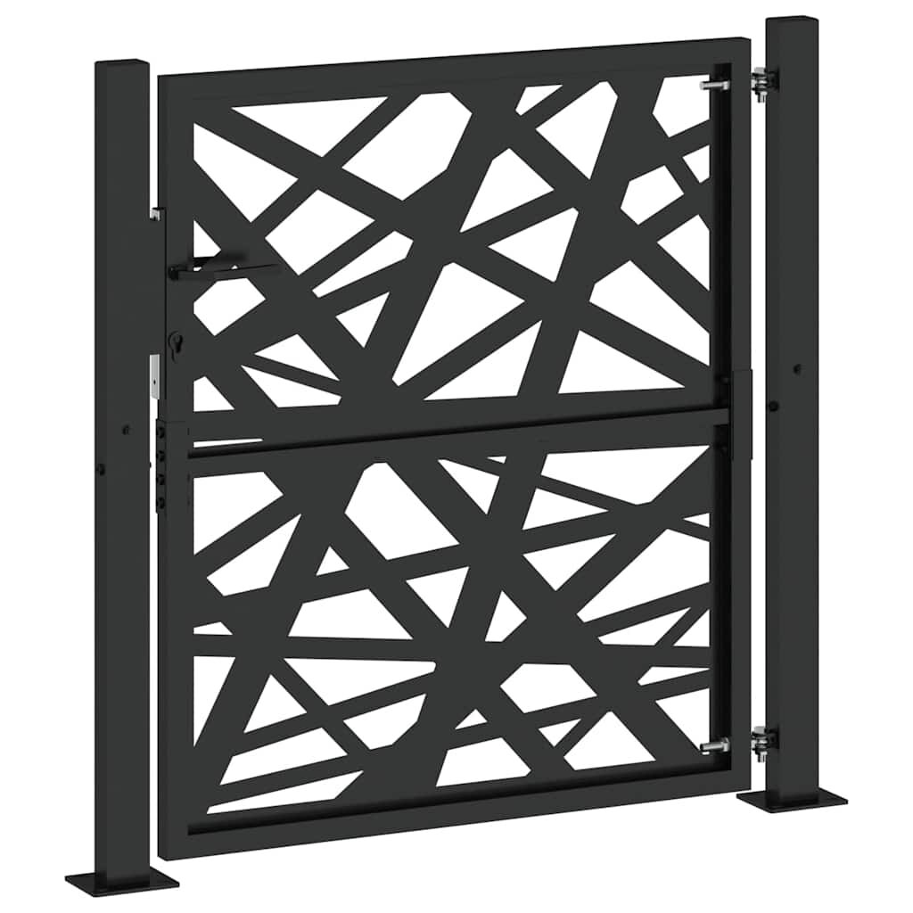 vidaXL Πύλη κήπου Μαύρη 105x106 cm Ατσάλινη ελαφριά σχεδίαση