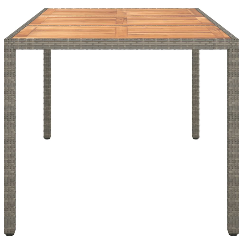vidaXL Τραπέζι Κήπου Γκρι 150x90x75 εκ. Συνθετικό Ρατάν / Ξύλο Ακακίας