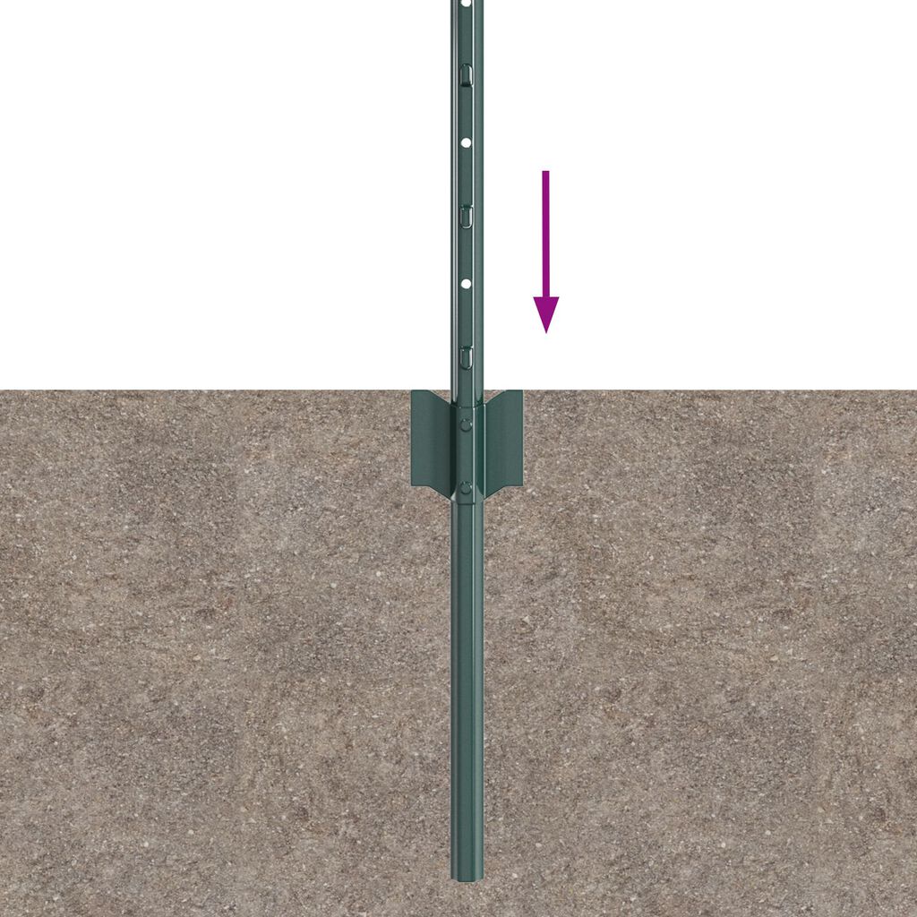 vidaXL Πό posts φράχτη 11 pcs Πράσινο 40 cm Ατσάλι