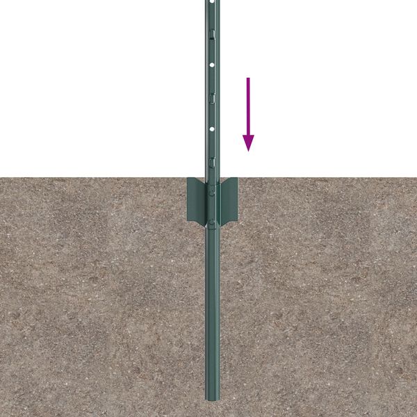 vidaXL Πό posts φράχτη 11 pcs Πράσινο 40 cm Ατσάλι