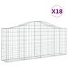vidaXL Συρματοκιβώτια Τοξωτά 18 τεμ. 200x30x80/100 εκ. Γαλβαν. Ατσάλι