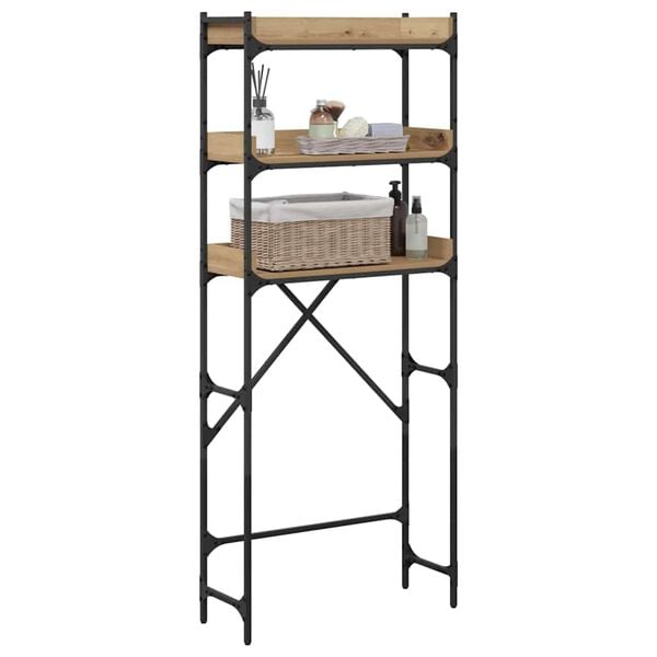 vidaXL &Rho;ά&phi;&iota;&alpha; &pi;&lambda;&upsilon;&nu;&tau;&eta;&rho;ί&omicron;&upsilon; &rho;&omicron;ύ&chi;&omega;&nu; &mu;&epsilon; &rho;ά&phi;&iota; Artisan Oak 67 x 25 x 163 &epsilon;&kappa;.