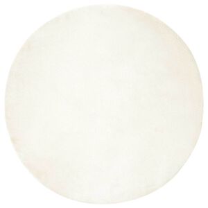 vidaXL Χαλιά Ψεύτικου Κουνελιού Λευκό Ø 200 εκ. Πολυεστέρας