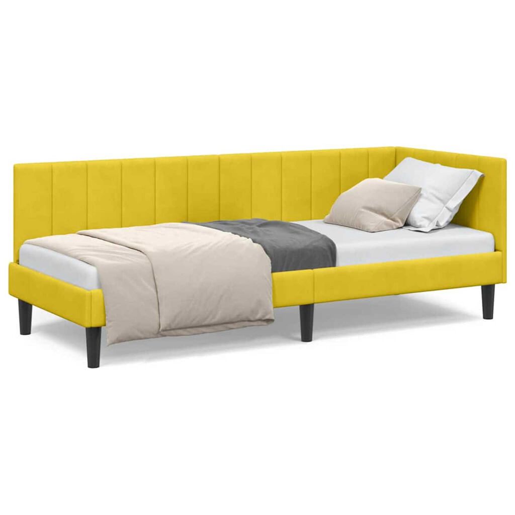 vidaXL Κρεβάτι Γωνίας με κεφαλάρι Κίτρινο 80 x 200 cm Βελούδο