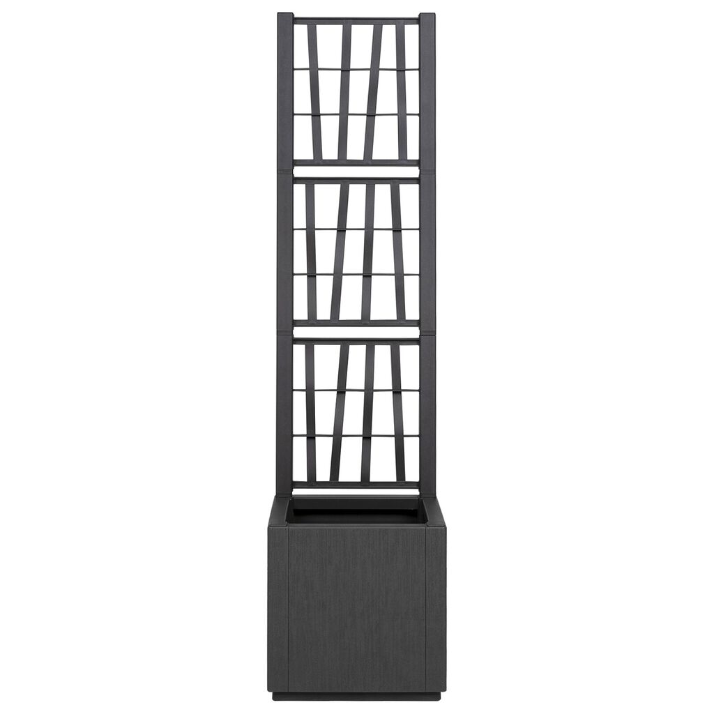 vidaXL Σκούρα Γκρι Γλάστρα Κήπου με Πλέγμα - 36x36x140 εκ