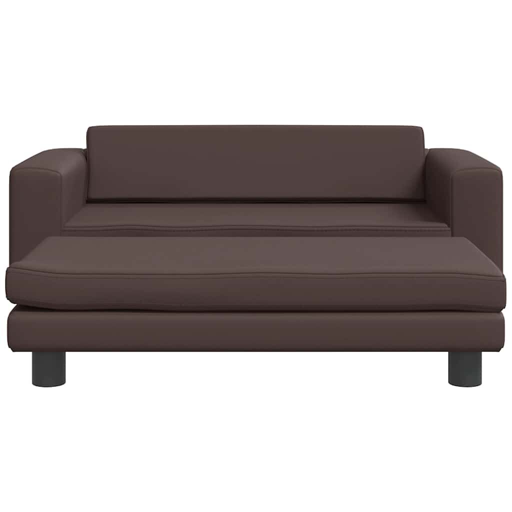 vidaXL Κρεβάτι Σκύλου με Προέκταση Καφέ 100x50x30 εκ. Συνθετικό Δέρμα