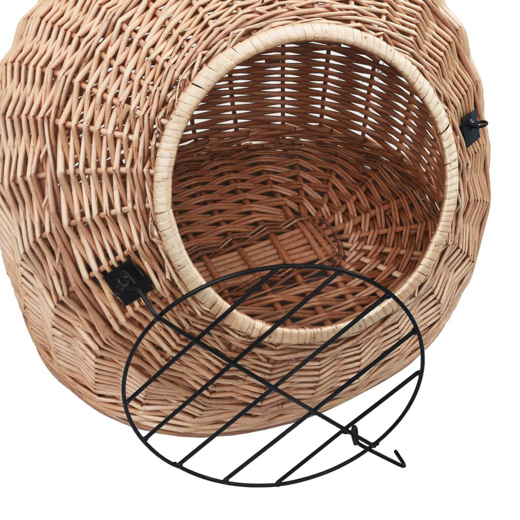 vidaXL Καλάθι Μεταφοράς Γάτας 45 x 35 x 35 εκ. από Φυσικό Ξύλο Ιτιάς