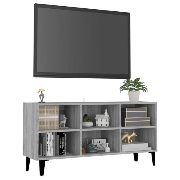 vidaXL Έπιπλο Τηλεόρασης Γκρι 103,5 x 30 x 50 εκ. με Μεταλλικά Πόδια Sonoma