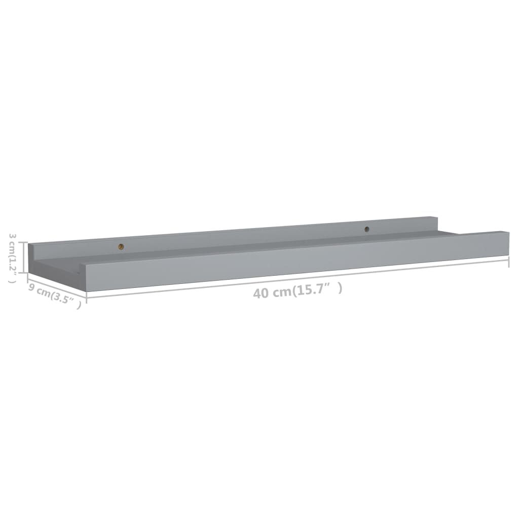 vidaXL Ράφια για Κορνίζες 2 τεμ. Γκρι 40 x 9 x 3 εκ. από MDF