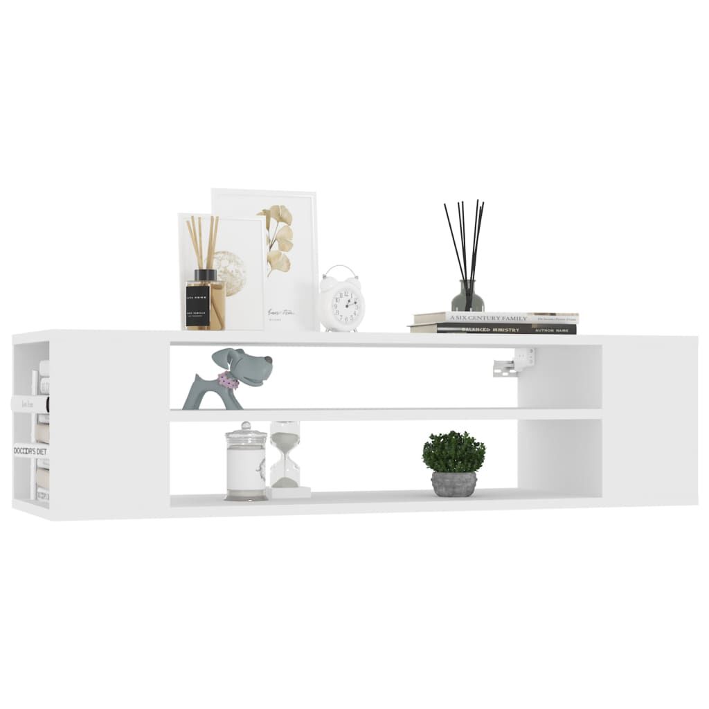 vidaXL Έπιπλο Τηλεόρασης Κρεμαστό Λευκό 100x30x26,5 εκ από Επεξ. Ξύλο