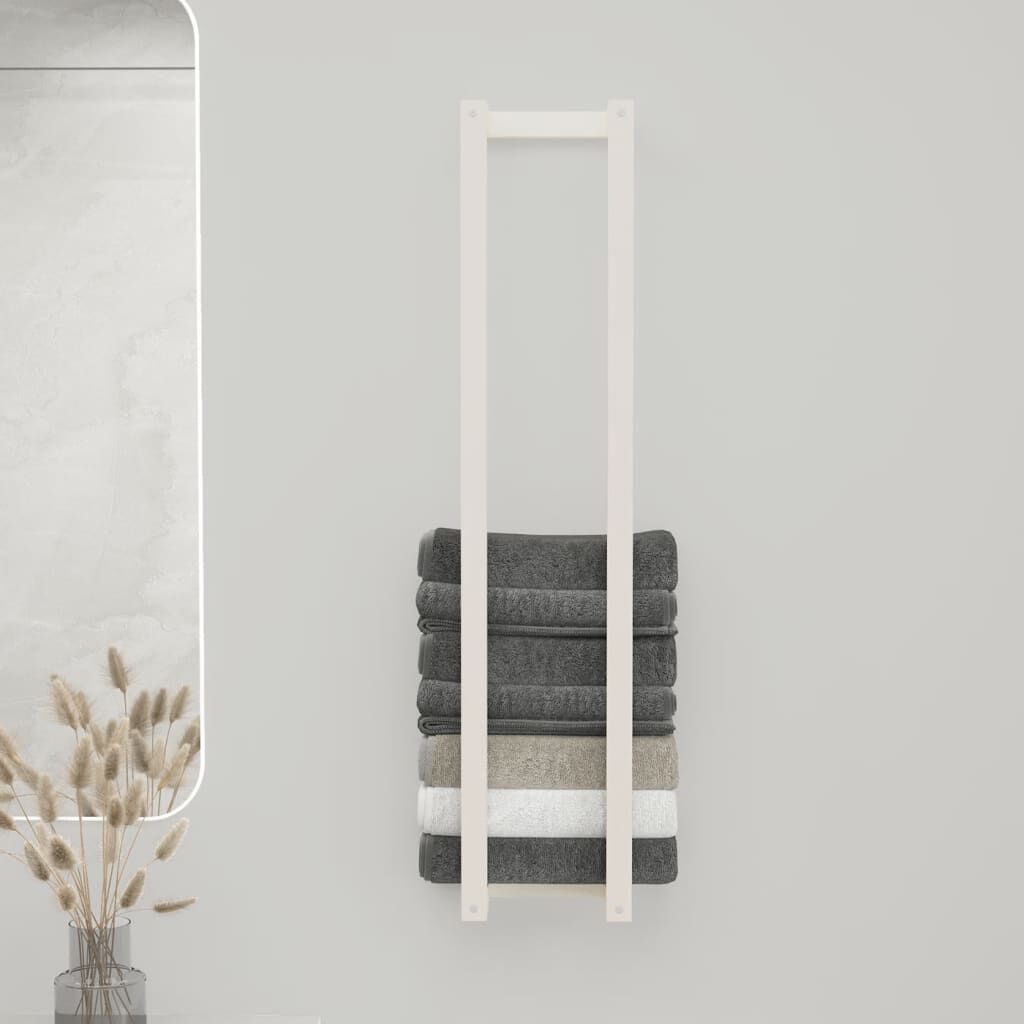 vidaXL Πετσετοκρεμάστρα Λευκή 23x18x110 εκ. από Μασίφ Ξύλο Πεύκου
