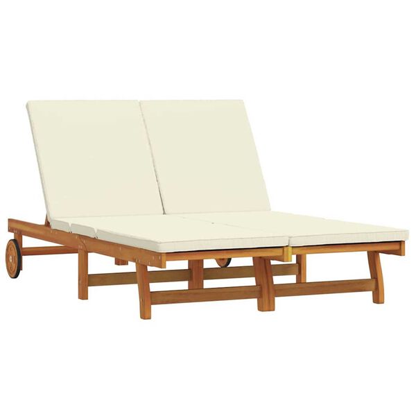vidaXL Ξαπλώστρα 2-πρόσωπο Καφέ 125 x 200 x 84 εκ. Μασίφ ξύλο ακακίας