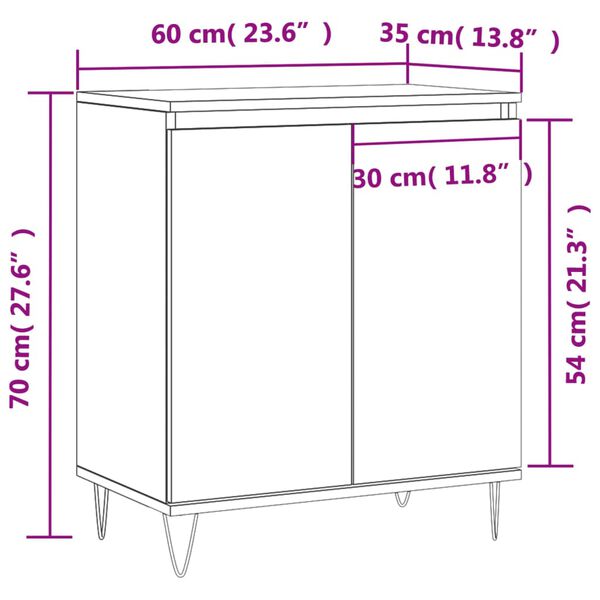 vidaXL Ντουλάπι Καπνιστή Δρυς 60x35x70 εκ. από Επεξεργασμένο Ξύλο
