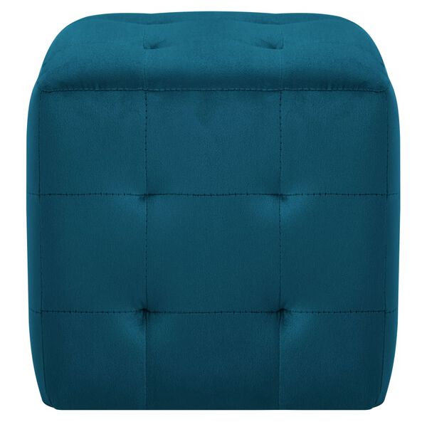 vidaXL Κομοδίνα/Σκαμπό 2 τεμ. Μπλε 30x30x30 εκ. από Βελούδινο Ύφασμα