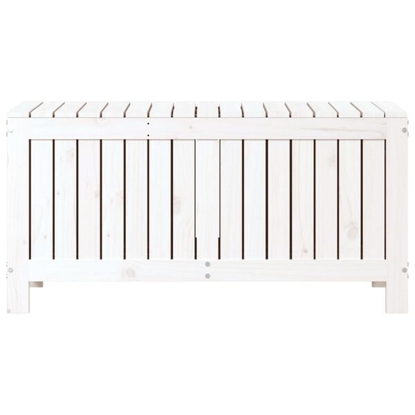 vidaXL Κουτί Αποθήκευσης Κήπου Λευκό 108x42,5x54 εκ. Μασίφ Ξύλο Πεύκου