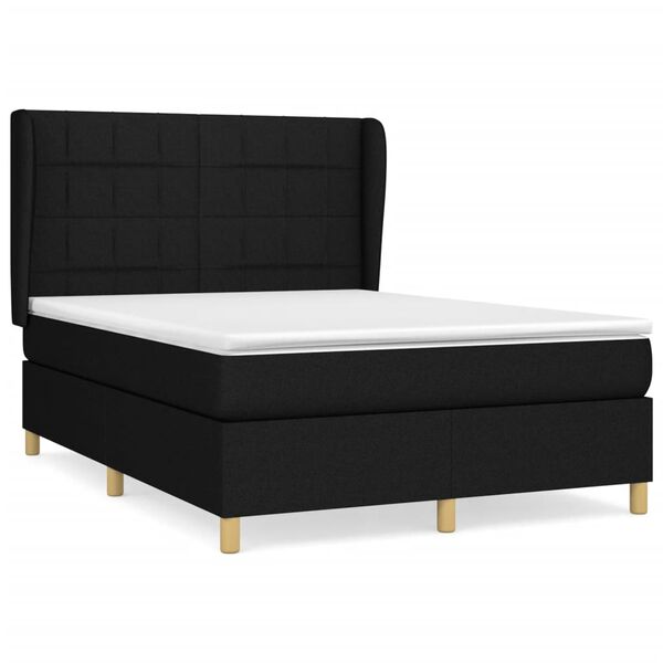vidaXL &Kappa;&rho;&epsilon;&beta;ά&tau;&iota; Boxspring &mu;&epsilon; &Sigma;&tau;&rho;ώ&mu;&alpha; &Mu;&alpha;ύ&rho;&omicron; 140x190 &epsilon;&kappa;. &Upsilon;&phi;&alpha;&sigma;&mu;ά&tau;&iota;&nu;&omicron;