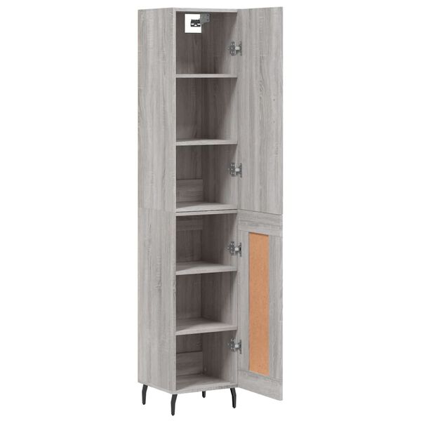 vidaXL Μπουφές Sonoma Γκρι 34,5 x 34 x 180 εκ. από Επεξεργασμένο Ξύλο
