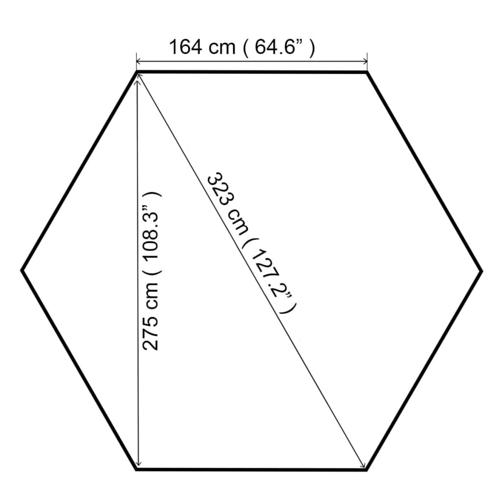 vidaXL Κιόσκι/Τέντα Κήπου Εξαγωνικό Μπεζ 323 x 265 εκ.